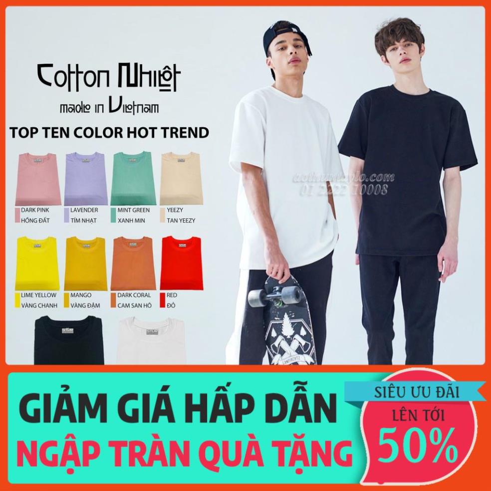 Chuyên Sỉ Áo Thun Tay Lỡ Màu Trơn Nam Nữ x Vải Cotton Pha (Vietnam) - Unisex Oversized-fit Tshirt STVR VN new