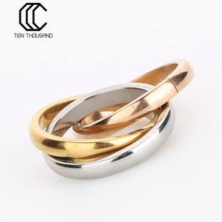 Nhẫn thép không gỉ 3 lớp thiết kế thời trang