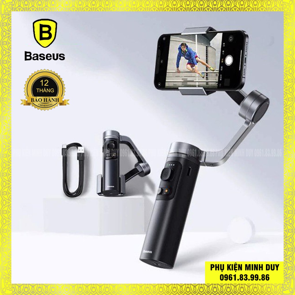 Tay cầm chống rung Baseus Control Smartphone Handheld Folding Gimbal Stabilizer (330g, 4500mAh, Bluetooth 4.0, Type-C)