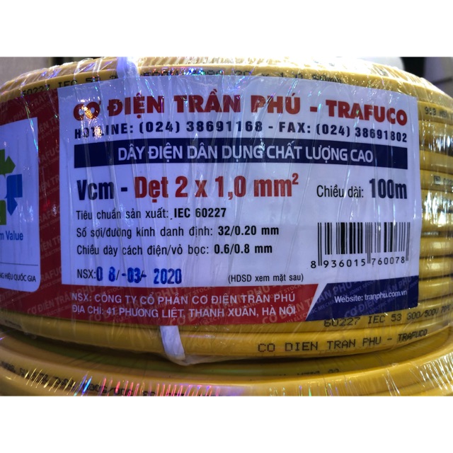 Dây điện 2x1 Trần phú (1m)