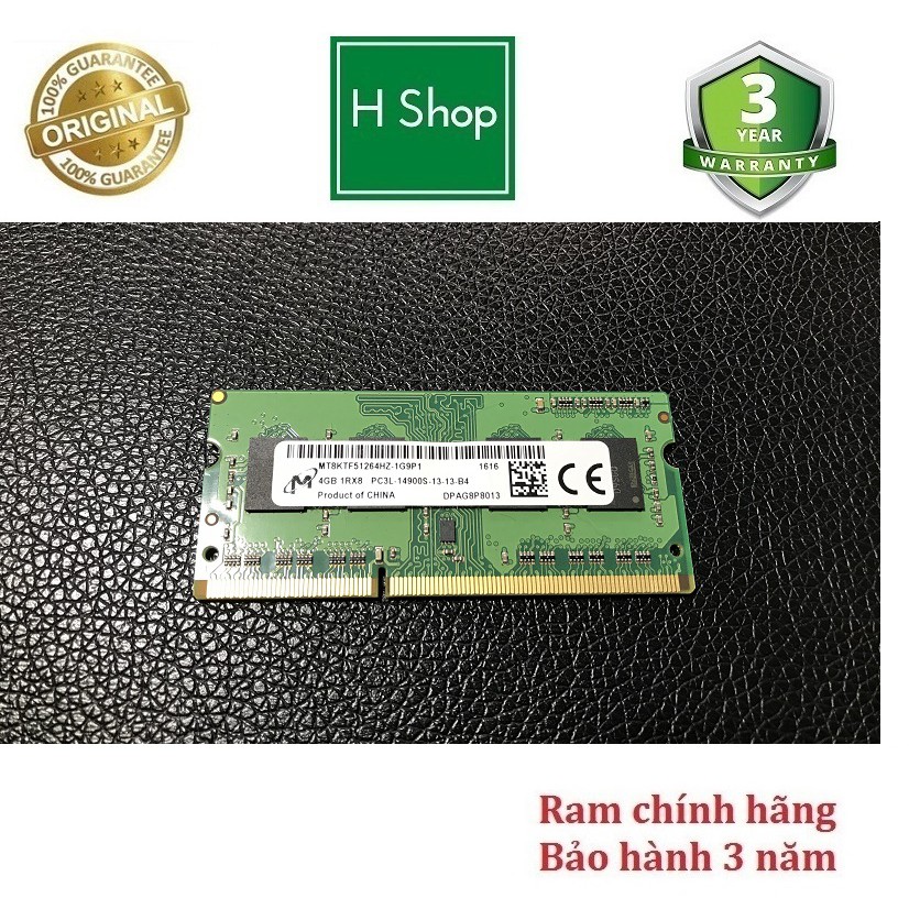 Ram Laptop 8gb, 4gb DDR3L bus 1866 /14900S tháo máy chính hãng, bảo hành 3 năm