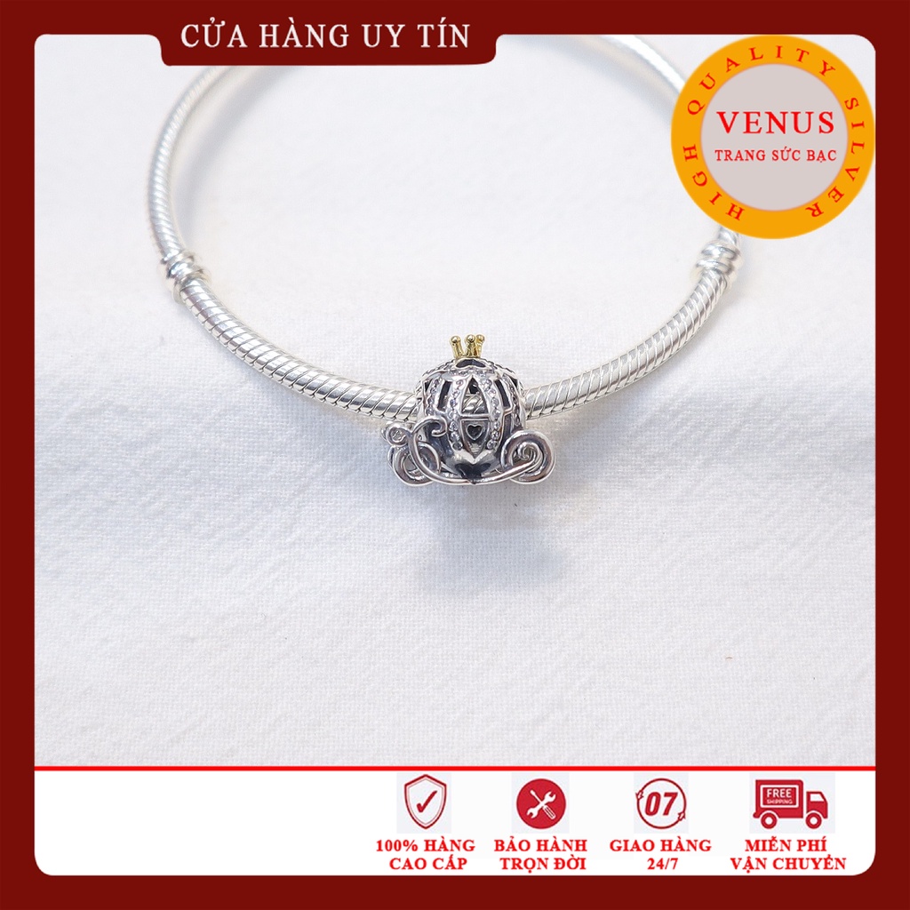 [Charm bạc 925 cao cấp] Charm xe bí ngô cổ tích- Mã sản phẩm VENUSXBN