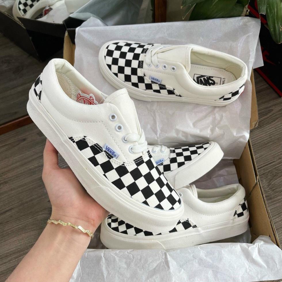 Giày thể thao nam nữ trắng Vans có dây buộc ,Giày Sneaker VANS ERA CARO dễ phối đồ nam nữ hot 2022 full box