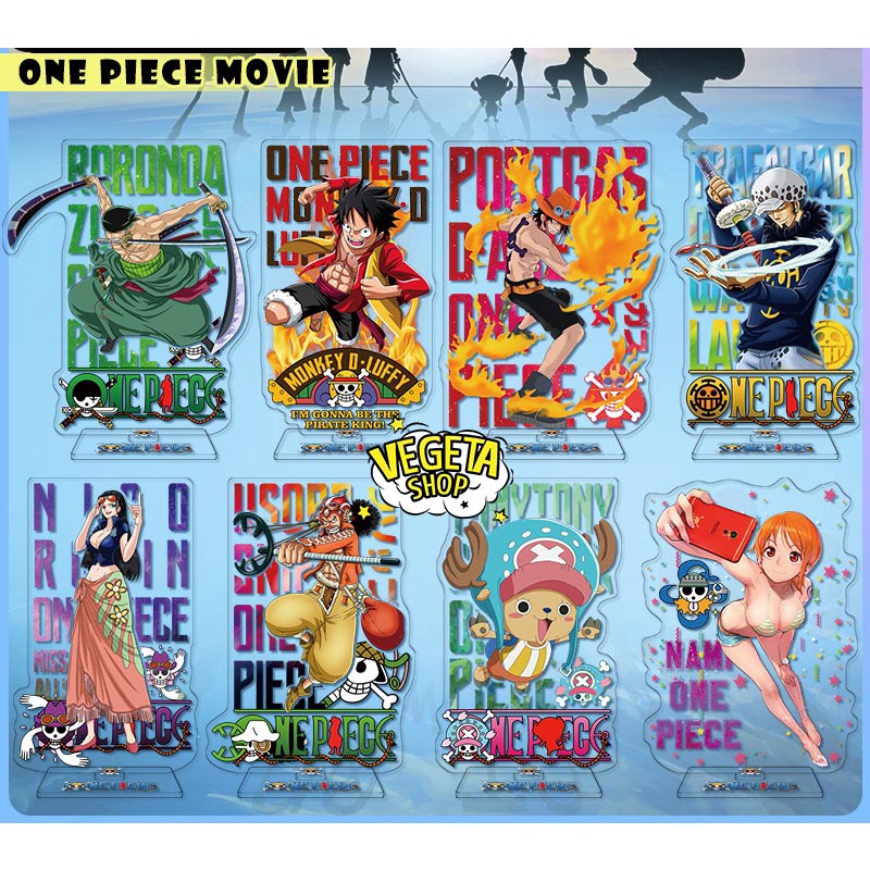 Mô Hình Tượng Standee Acrylic Mica 2 mặt - One Piece - Luffy Zoro Nami Sanji Usopp Chopper Robin Franky Brook Shanks