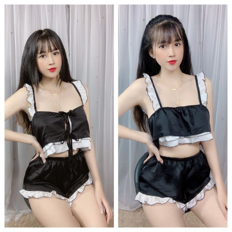 [Mã WASTUP giảm 10% tối đa 30K đơn 99K] Đồ ngủ sexy nữ 👧FreeShip 👧 Set ngủ mặc 2 kiểu chất satin 40~65kg | BigBuy360 - bigbuy360.vn