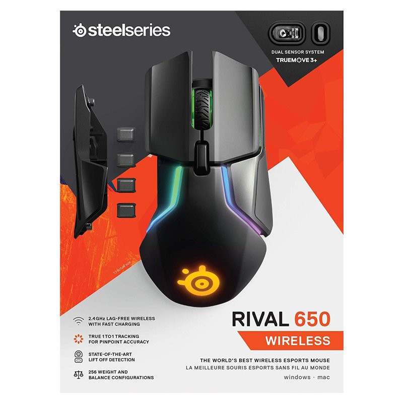 [Mã ELTECHZONE giảm 5% đơn 500K] Chuột chơi game không dây Steelseries Rival 650 Wireless