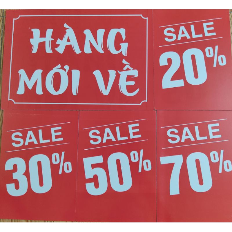 BIỂN SALE, BẢNG GIÁ SALE, BIỂN HÀNG MỚI VỀ, SALE 20,30,50,70%,BIỂN GIẢM GIÁ, BẢNG KHUYẾN MÃI