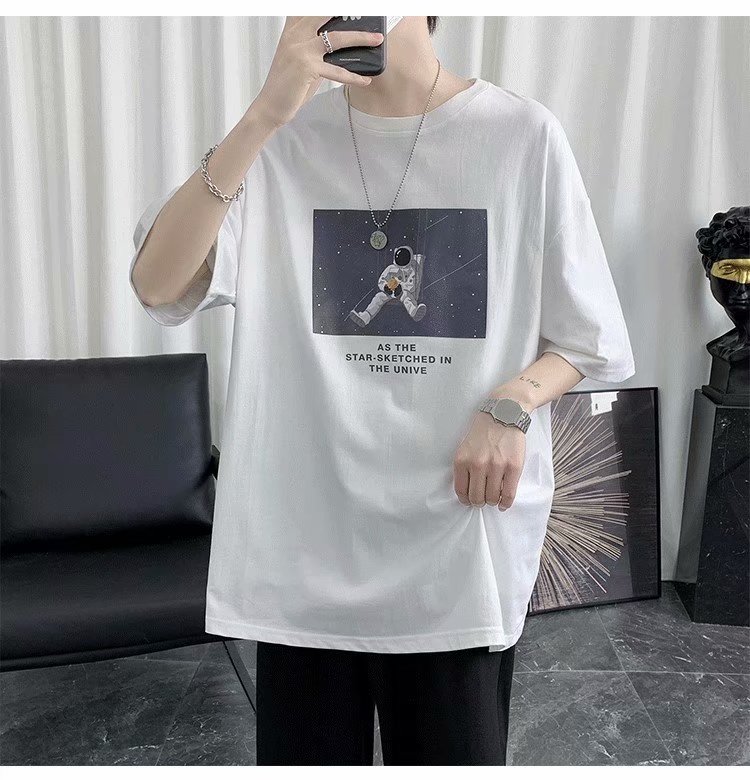 Áo Thun Nam Tay Ngắn Cổ Tròn Phong Cách Hàn Quốc Năng Động (S-5XL)