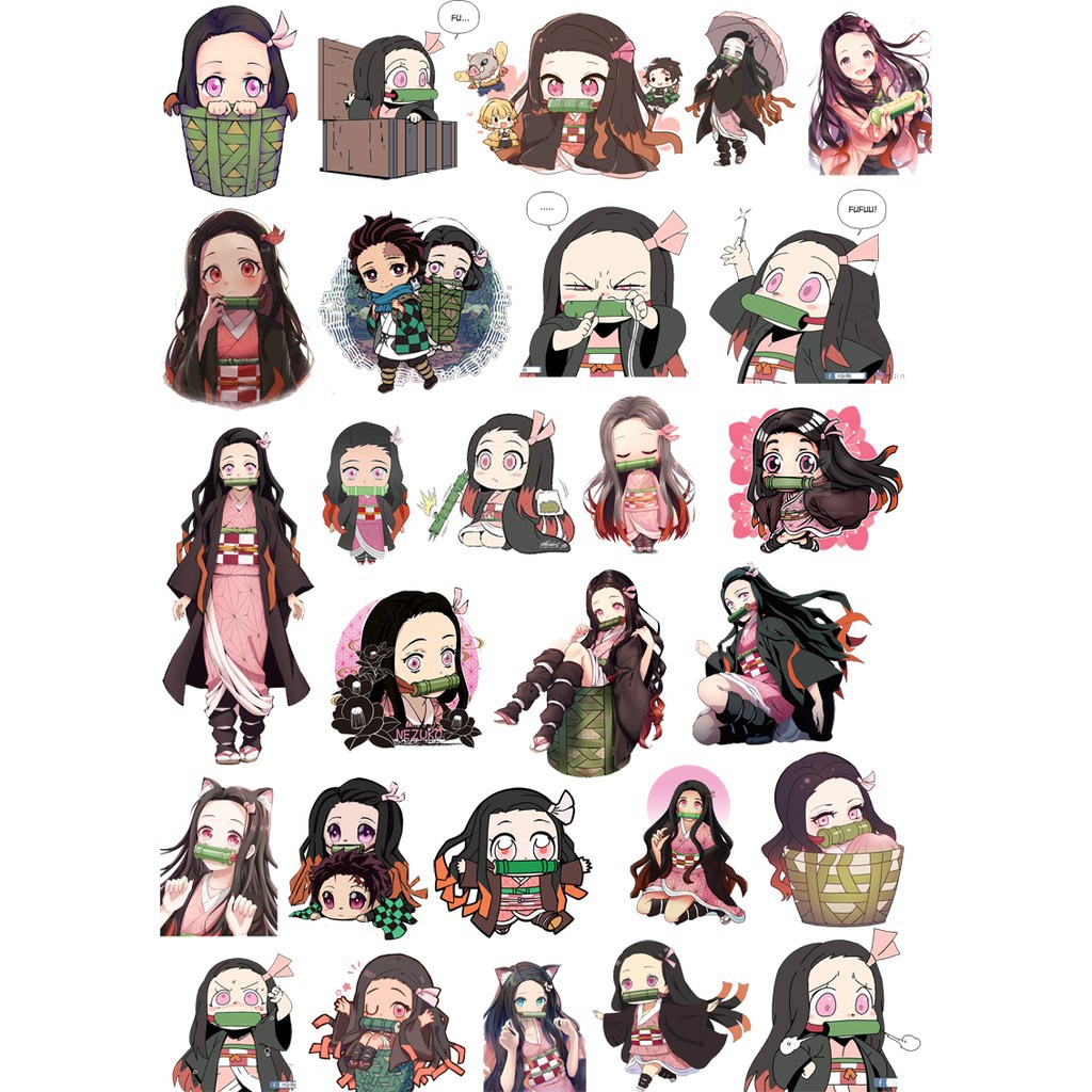 Sticker hình dán Kamado Nezuko Kimetsu No Yaiba M0399