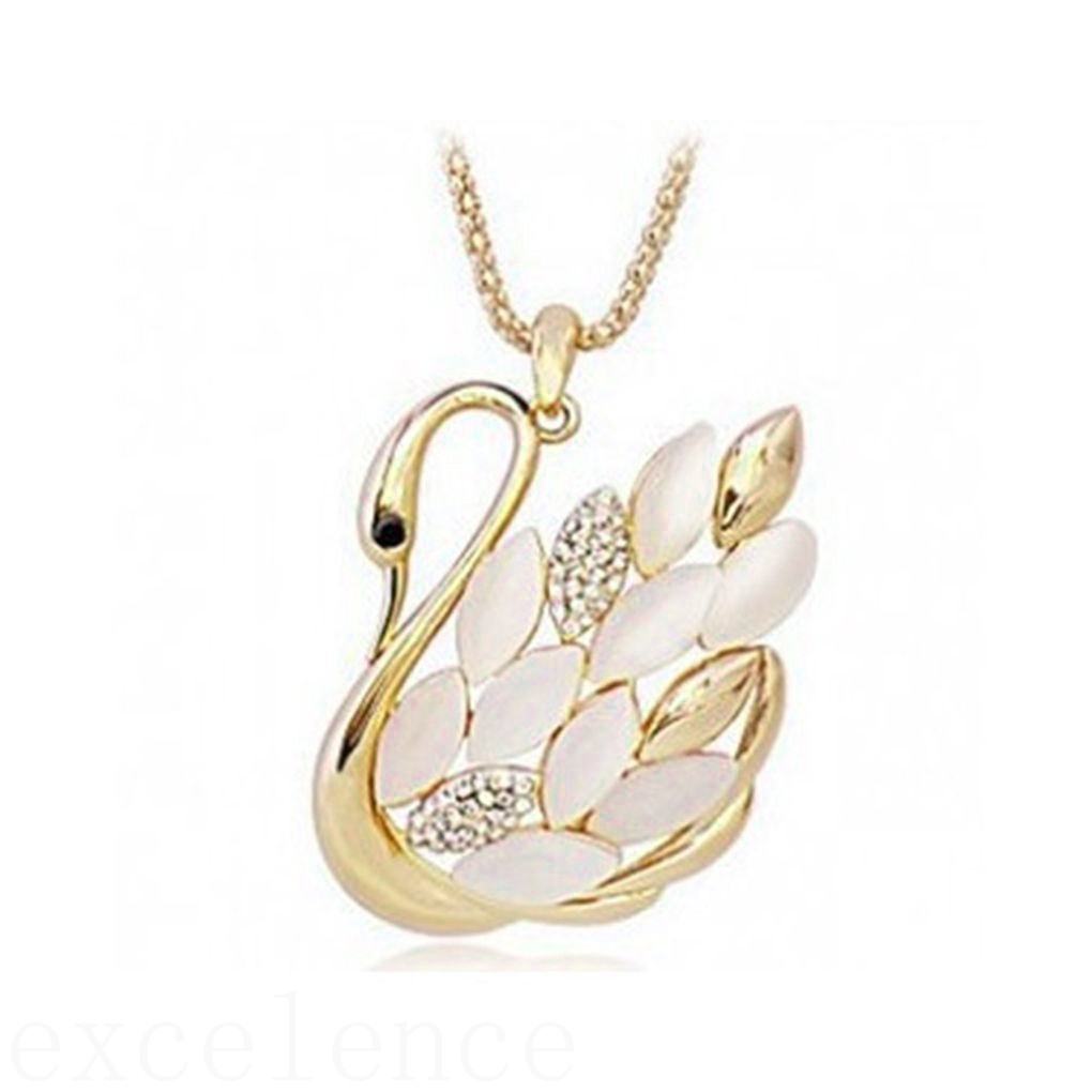 Vòng cổ mặt hình chim thiên nga đính đá lấp lánh thời trang cho nữ