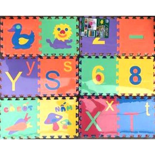 12 miếng thảm xốp Âu Lạc ghép chữ cho bé yêu