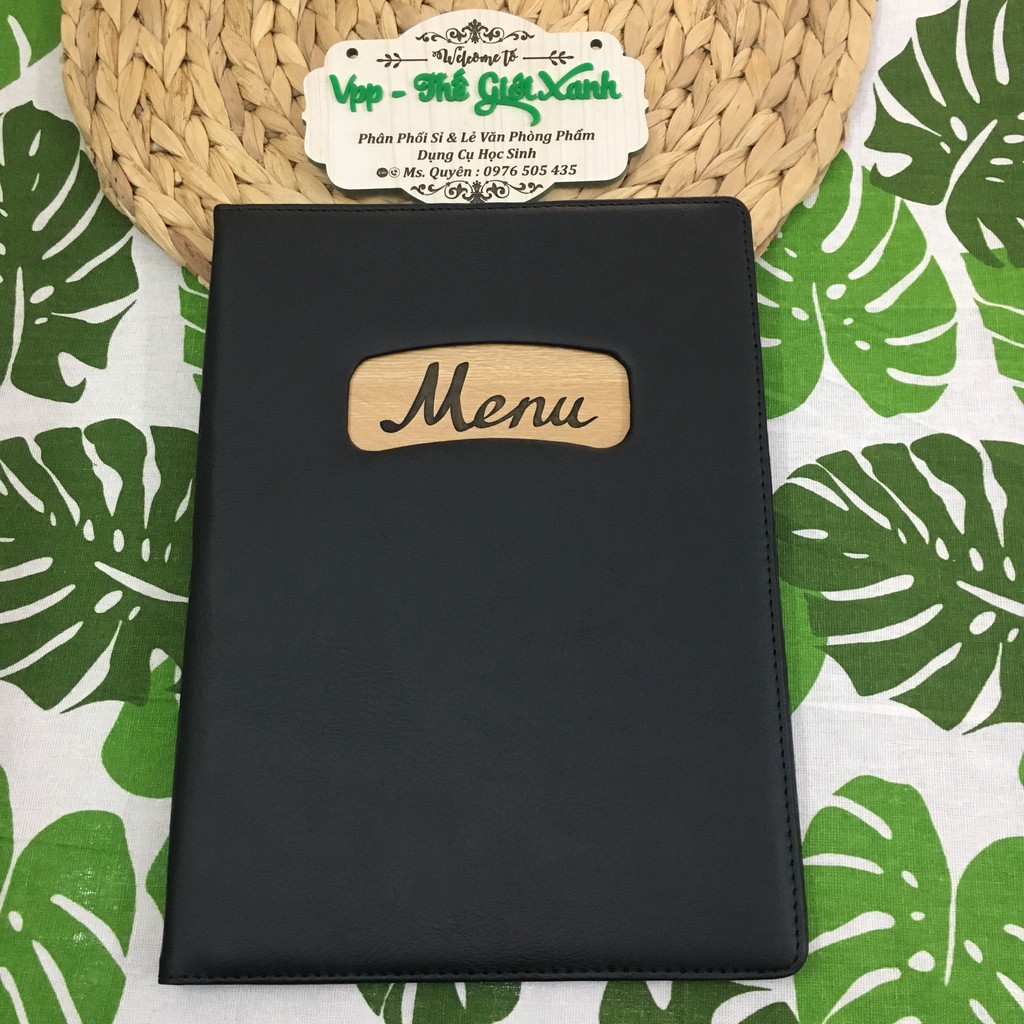 Bìa menu da khổ lớn 10 lá 205 may viền (24*32cm)