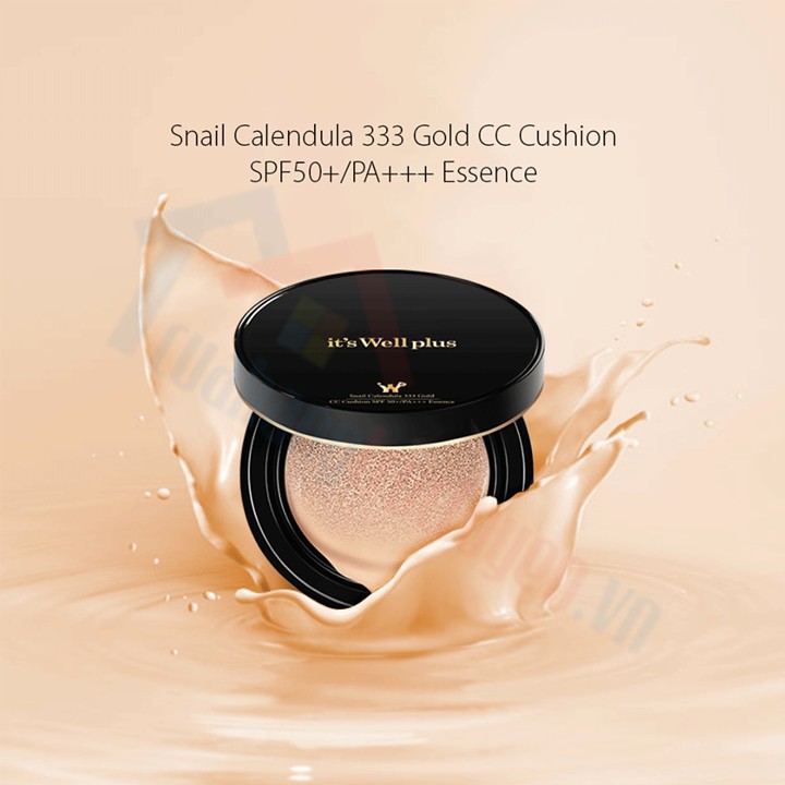 [Mỹ Phẩm Chính Hãng] Phấn Nước Trang Điểm Dưỡng Trắng Cho Da Khô Snail Calendula 333 Gold CC Cushion SPF 50PA+++ Essence