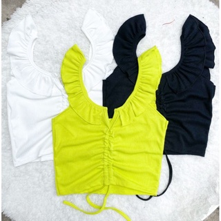 Áo croptop cánh tiên cuốn biên rút