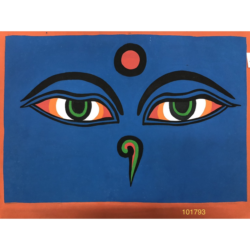 Tranh Mandala [Kim Cương Hỷ Lạc] Hình Mắt Phật Vẽ Tay Nepal