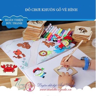 Bộ sản phẩm vẽ tranh bằng gỗ