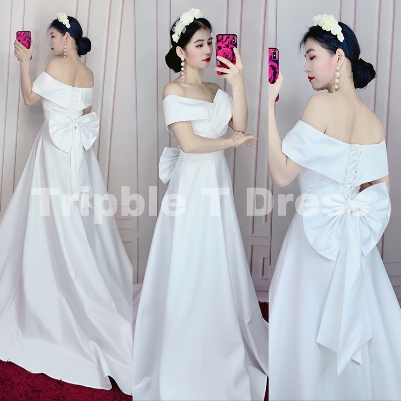 Đầm maxi mặc cô dâu cưới nhẹ nhàng siêu xinh TRIPBLE T DRESS - size S/M/L - MS176Y