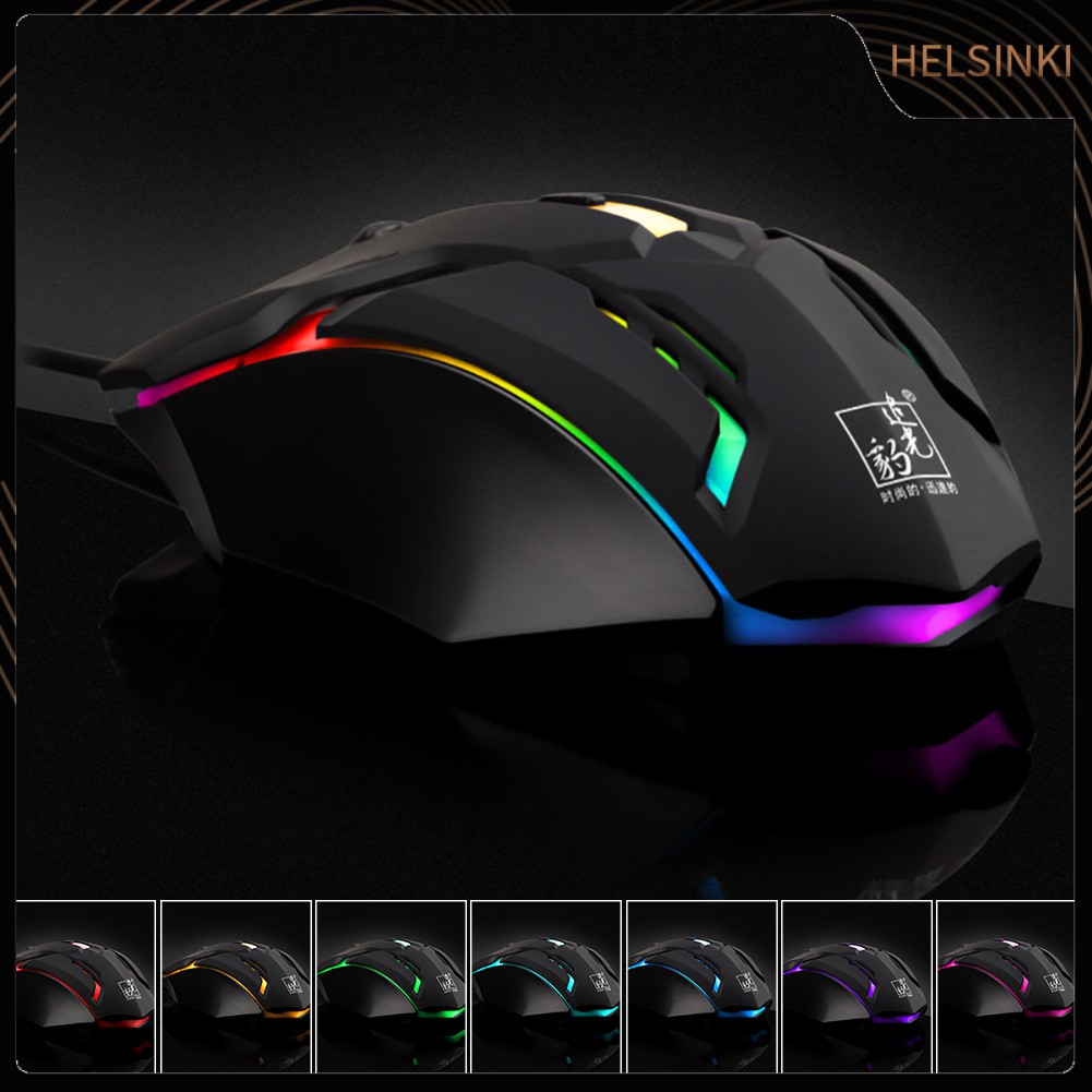 Chuột Gaming Hel + K2 Dpi, Có Đèn Led Nhiều Màu