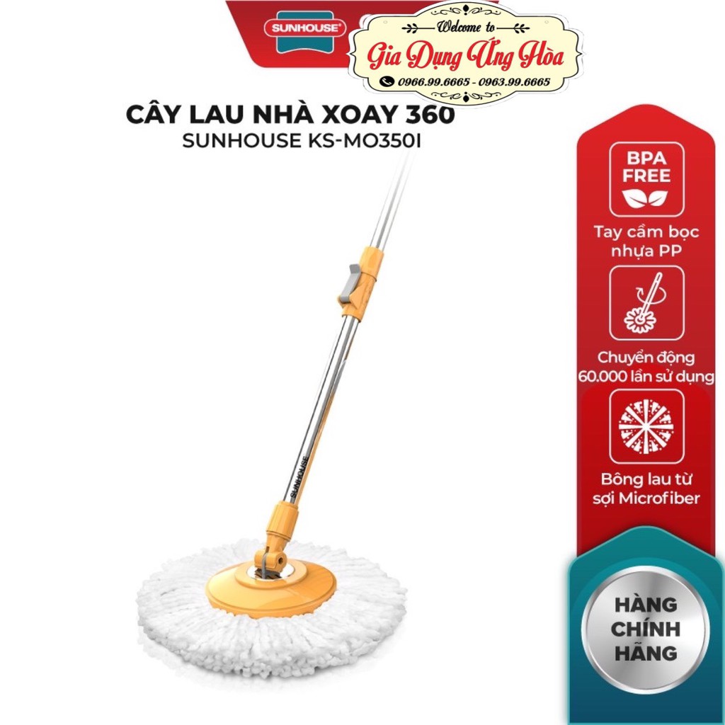 Cây Lau Nhà Xoay 360 Độ SUNHOUSE KS-MO350I