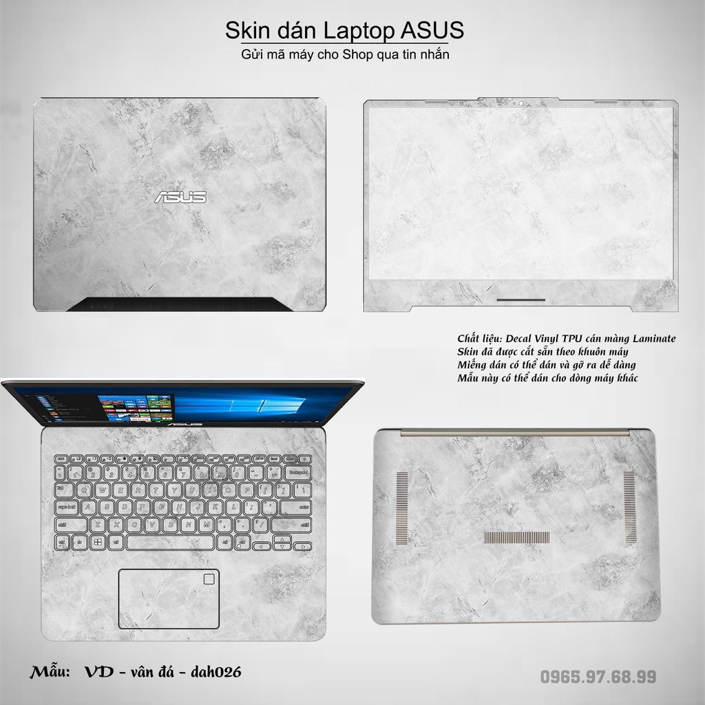 Skin dán Laptop Asus in hình vân đá (inbox mã máy cho Shop)