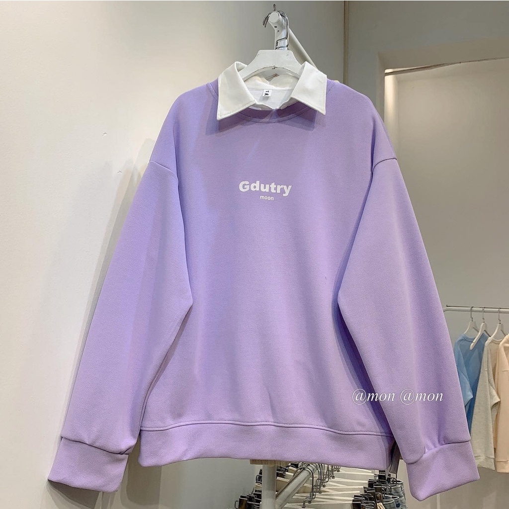 Áo Sweater Nỉ Gdutry Tím Siêu Xinh Samsam4896