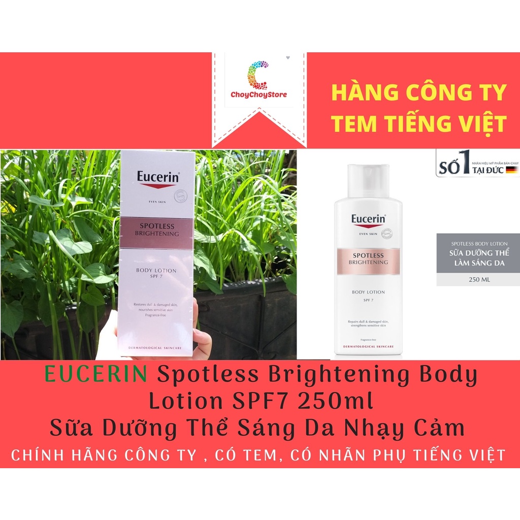 [TEM CTY]  Sữa Dưỡng Thể EUCERIN Spotless Brightening Body Lotion SPF7 250mL - Trắng Da Toàn Thân