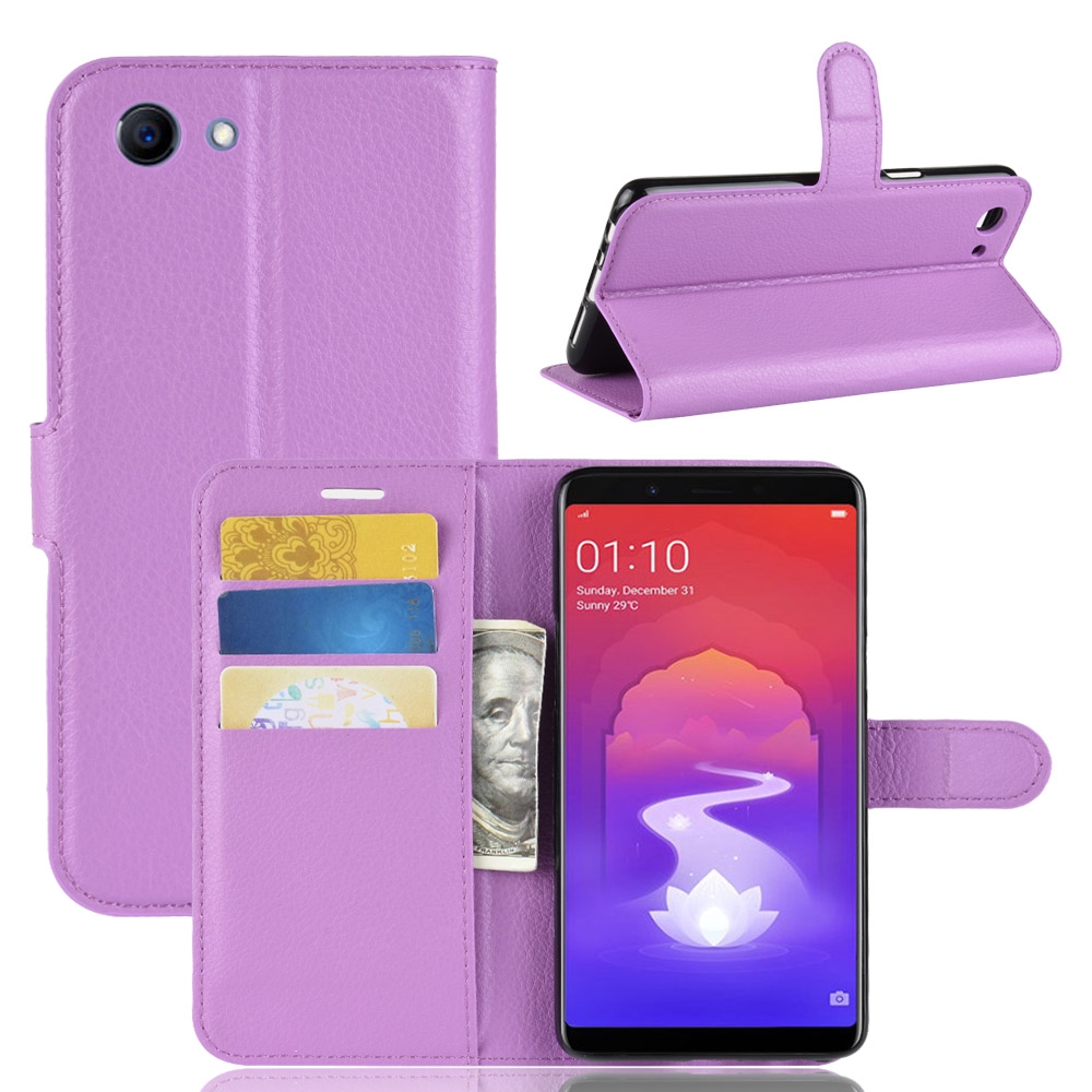 Bao da điện thoại nắp lật có ngăn đựng thẻ cho OPPO F7 Youth