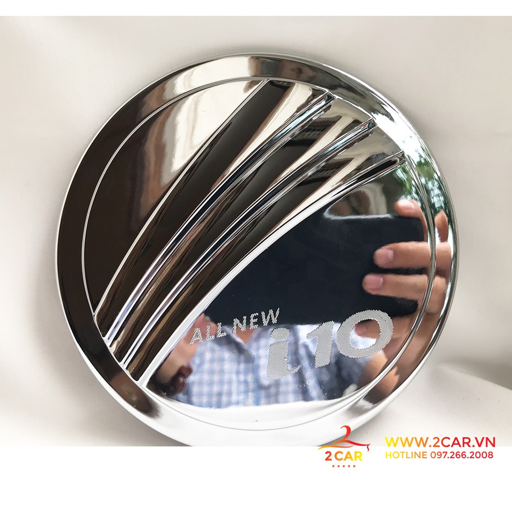 Ốp Nắp Bình Xăng Xe Hyundai i10 Sedan 2014 - 2020 mạ crom cao cấp