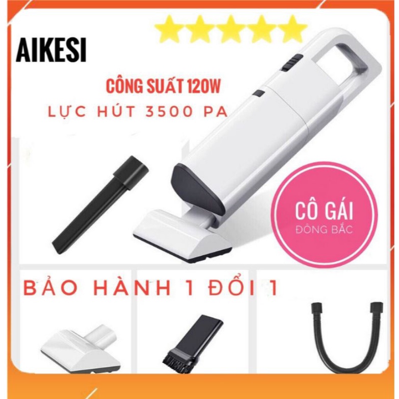 Máy hút bụi cầm tay không dây AKESI 120W, máy hút bụi mini lực hút 3500Pa siêu mạnh.