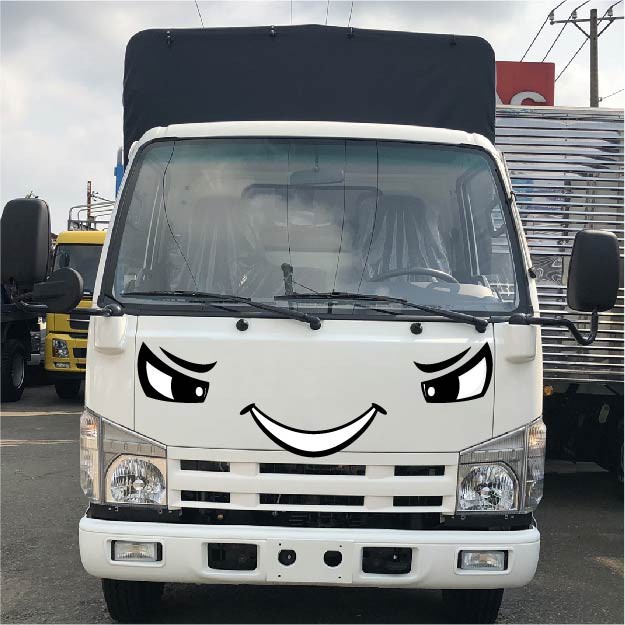 Tem đôi mắt, decal dán xe tải Isuzu, xe Daewoo SM-04