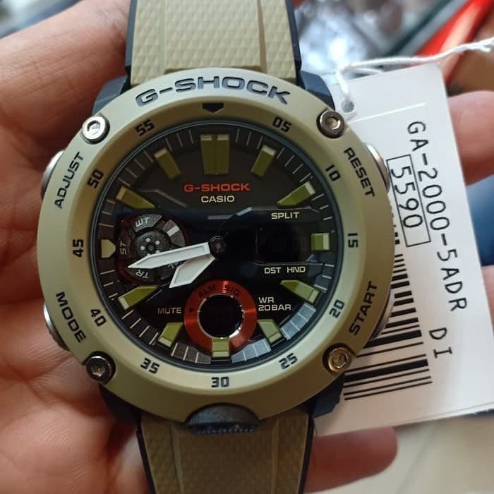 Đồng hồ nam Casio G-SHOCK GA-2000-5ADR – Chính hãng - NAM – QUARTZ (PIN) – DÂY CAO SU