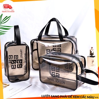Set 3 túi trong suốt đựng đồ mỹ phẩm cá nhân nhiều kích cỡ đi du lịch ttx109