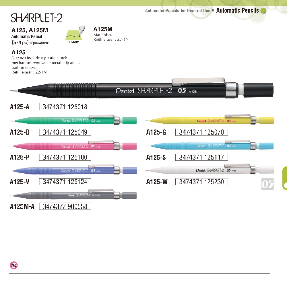 Bút chì kim kỹ thuật Sharplet Pentel 0.5mm A125