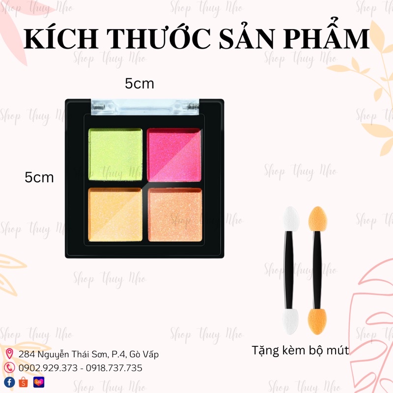 Set tráng gương nén 4 ô cao cấp nhiều màu tiện lợi dụng cụ làm móng tay chuyên nghiệp nghệ thuật nail