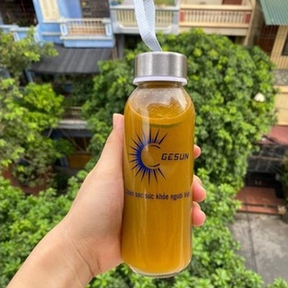 Bình đựng nước cute chai thủy tinh GESUN có dây xách 350ml 500ml có dây xách cao cấp