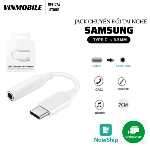 Jack chuyển đổi tai 3.5mm to Type C -jack chuyển tai nghe chính hãng Samsung cho Galaxy Note 10/ Note 10 Plus