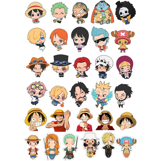 Sticker one piece - luffy 30 sticker, 15 sticker sticker có cán chống bay màu /ảnh dán  one piece - luffy