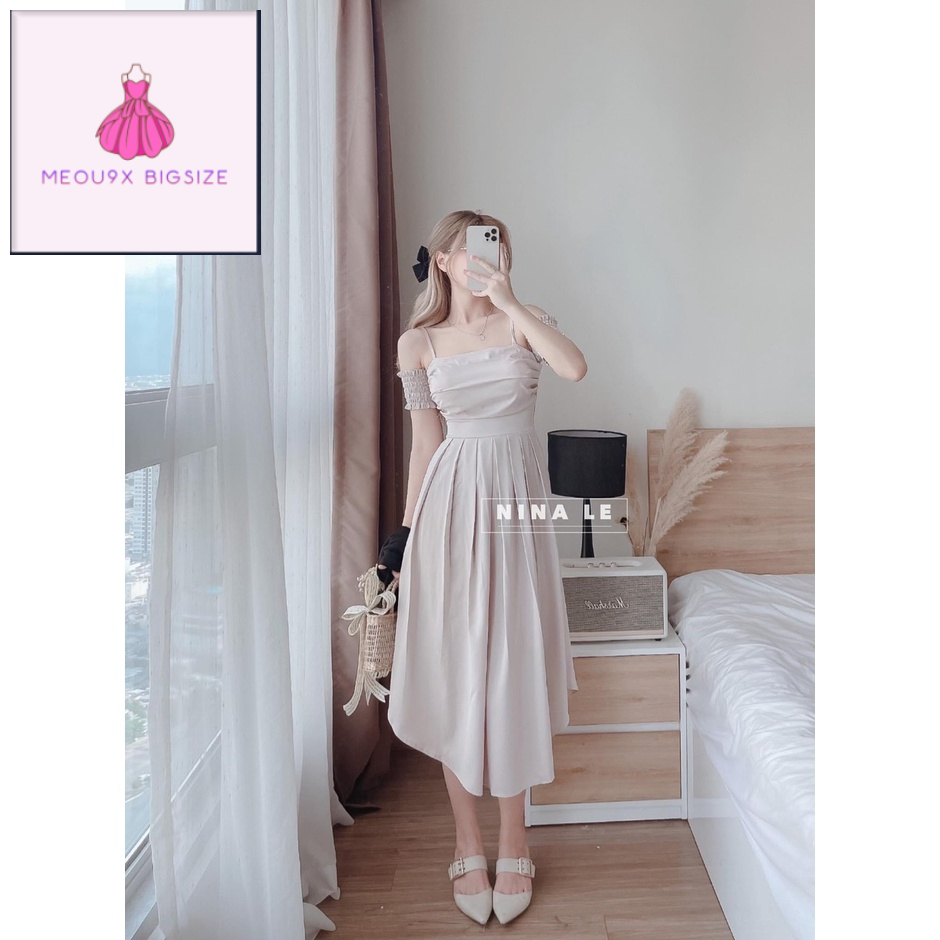 ĐẦM MAXI ĐI BIỂN BIGSIZE MÀU KEM DỄ THƯƠNG ( ẢNH THẬT)