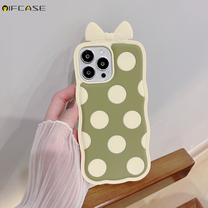 Ốp Điện Thoại Silicone Mềm Chống Sốc Họa Tiết Chấm Bi 3D Cho iPhone 13 12 11 Pro Max XS Max XR X 7 8 Plus