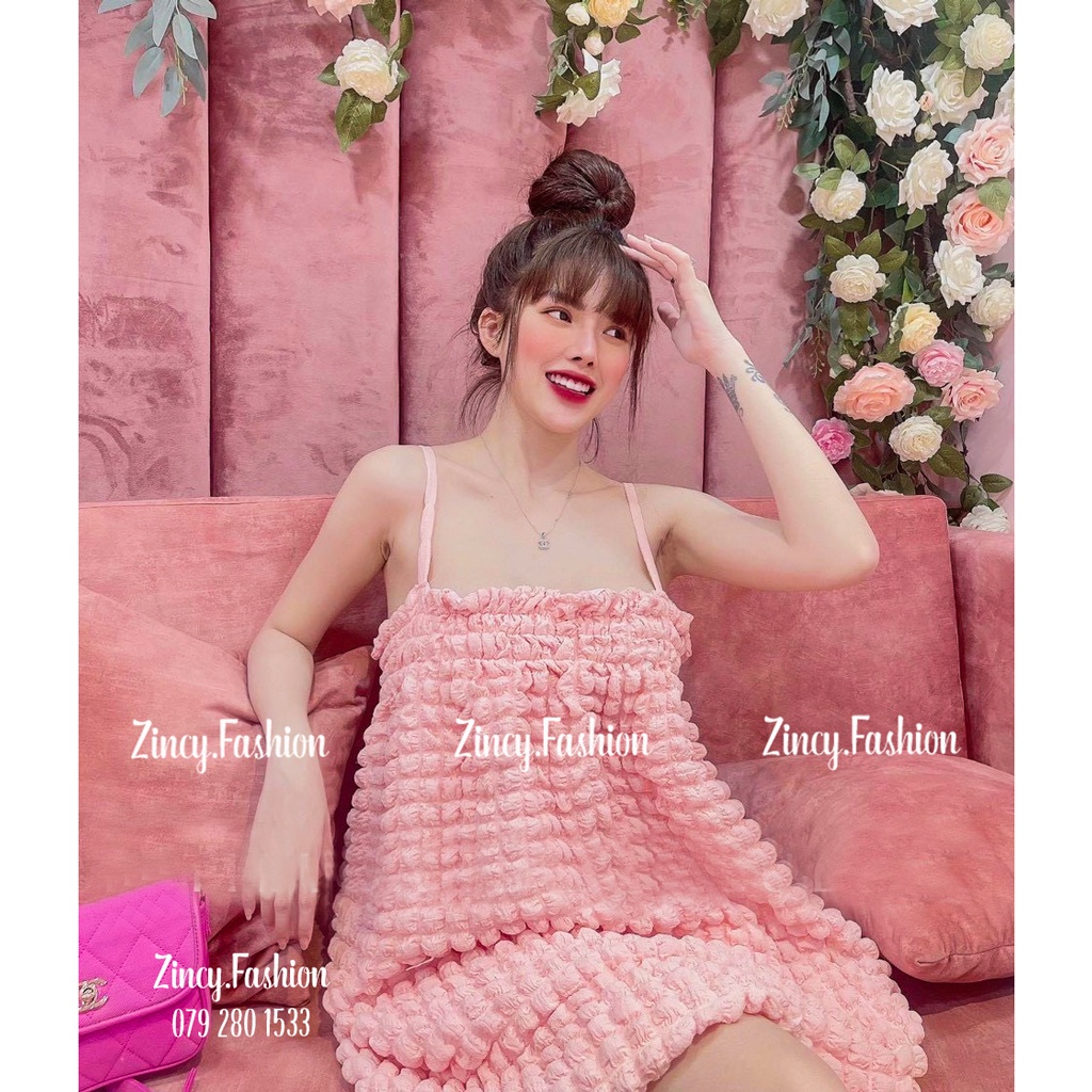 Đầm babydoll 2 dây xốp bí có lót Váy 2 dây tiểu thư dễ thương đầm xoè ngắn KÈM HÌNH THẬT DXB001