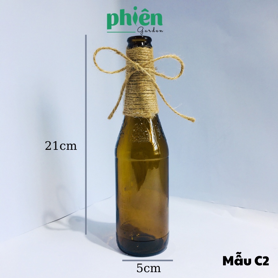 Lọ thủy tinh trang trí dây thừng, dây cói cắm hoa, decor trang trí vintage