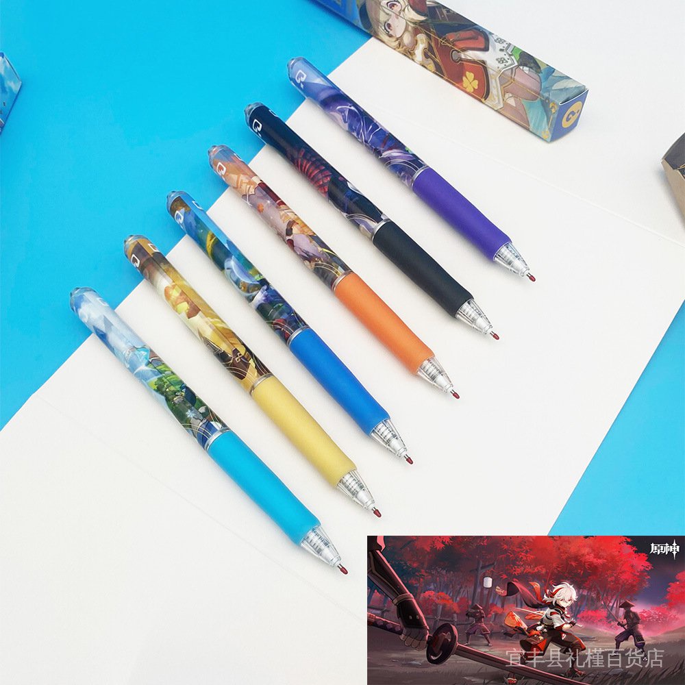 Genshin impact pen nhấn tư thế học sinh văn phòng phẩm câu hỏi bàn chải RTY3