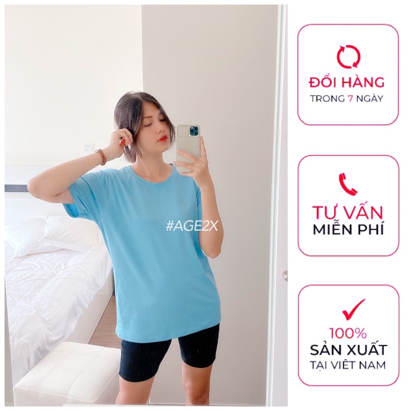 TONE XANH ĐỐM áo thun trơn AGE2X cho ngày hè mát mẻ