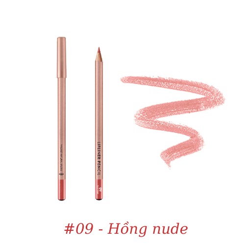 Chì kẻ môi Vacosi / Bút chì định hình viền môi bền màu Vacosi Natural Studio LipLiner