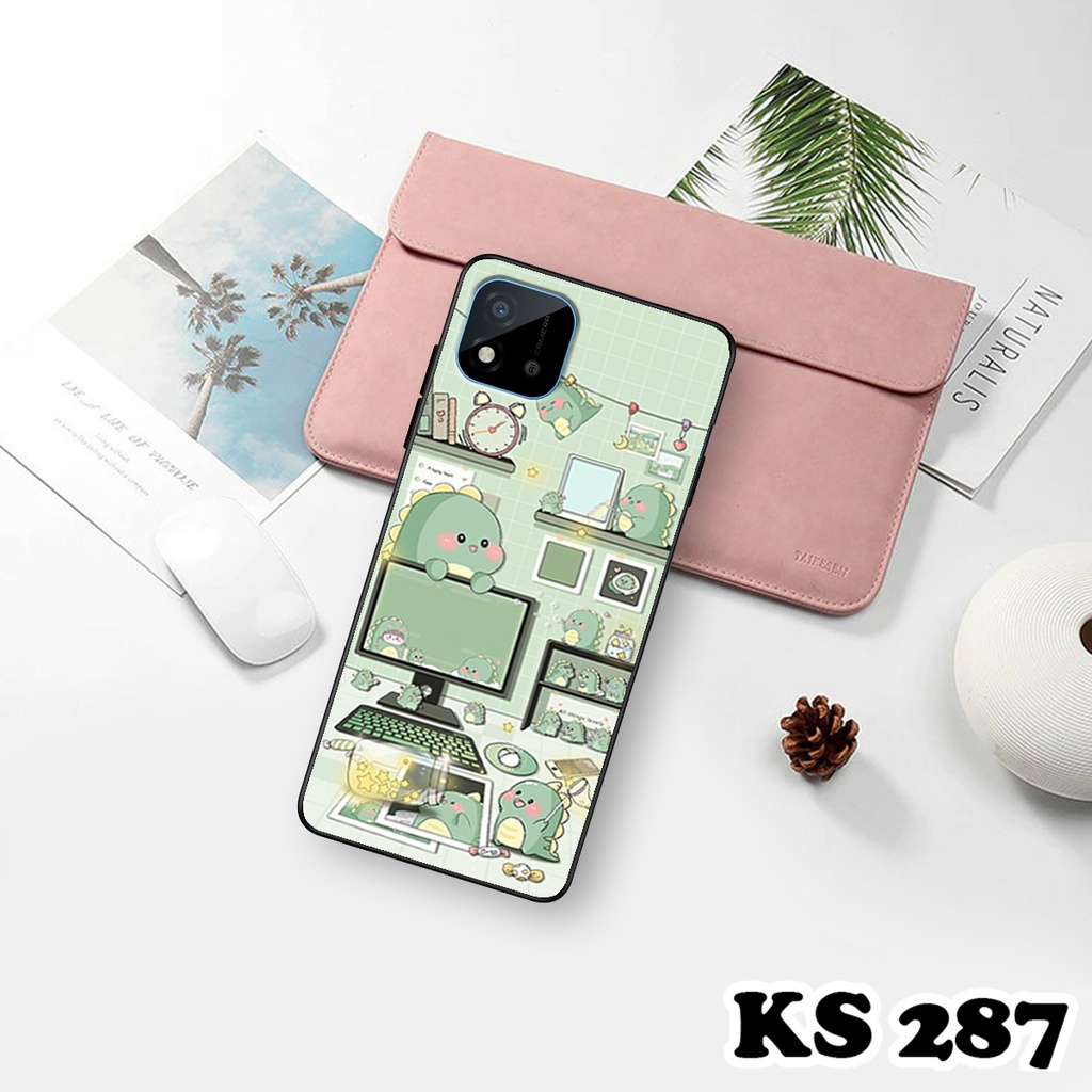 Ốp Lưng Oppo Realme C11 2020 - Realme C11 2021 - Ốp Oppo in hình khủng long DinoCute - Lưng nhám viền TPU