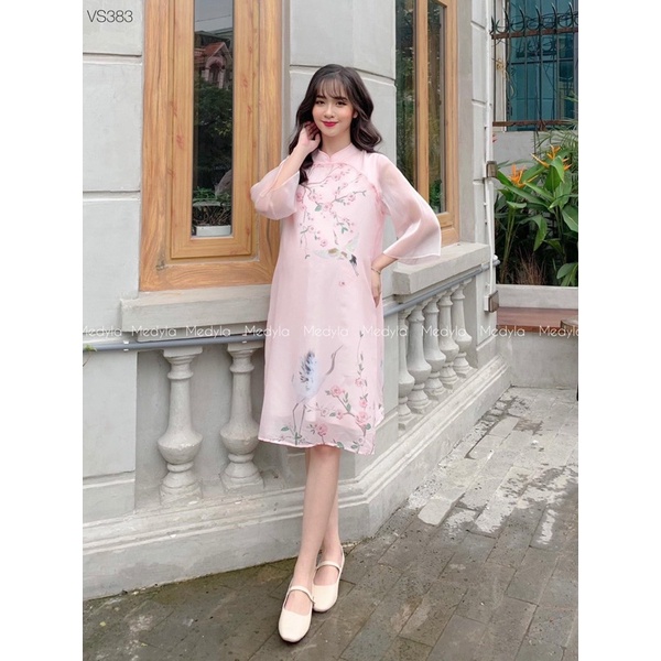Áo Dài Tơ Hoa Cách Tân Bigsize