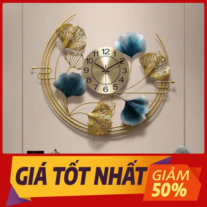 Đồng Hồ Treo Tường Trang Trí Nghệ Thuật 93x65cm Thép Mạ Sơn Chống Gỉ Bạc Màu CA74