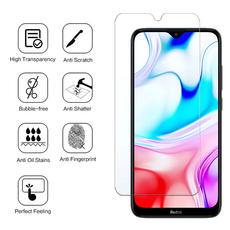 Miếng Dán Kính Cường Lực Cho Xiaomi Redmi 8A, Dán Màn Hình Redmi
