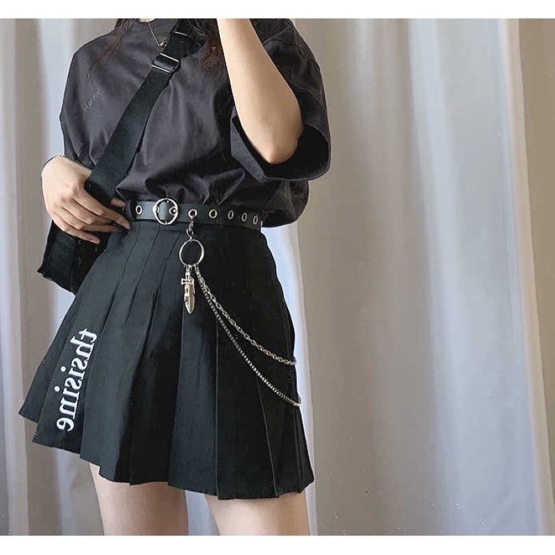 Dây Nịt Chain Xích Meo shop TL006 Cá Tính Mặt 2 kèm 3 mẫu xích - Thắt lưng dây xích nhiều lỗ tròn phong cách ulzzang