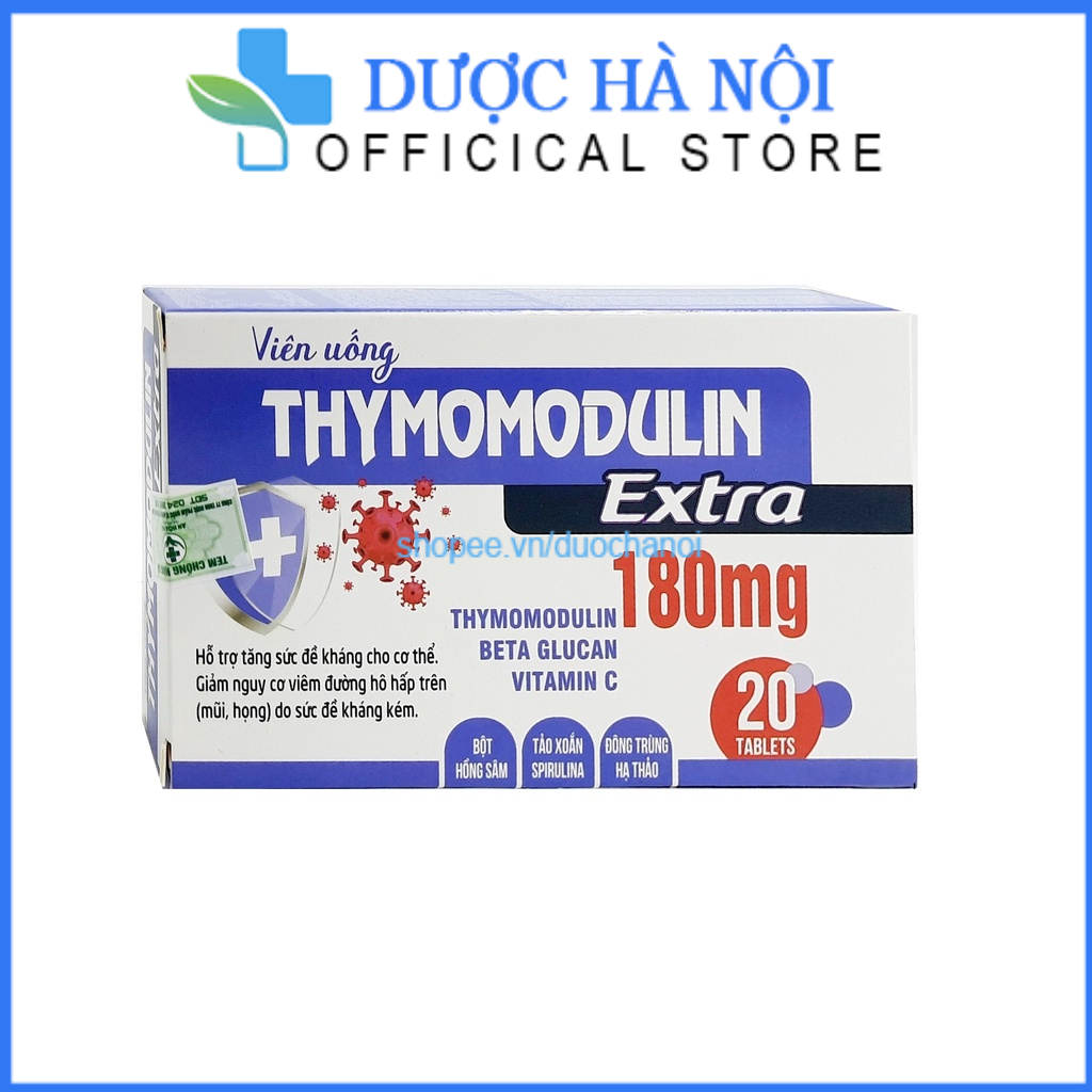 Viên uống Thymomodulin Extra giúp tăng sức đề kháng cho cơ thể, giảm nguy cơ viêm đường hô hấp – hộp 20 viên